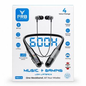 FRB N-26 Wireless Bluetooth 5.4 Neckband Earphone - 600 Hours Standby