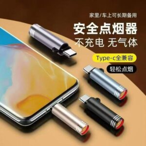 USB‑C Mini Lighter (Tungsten Wire, Blow‑to‑Ignite)